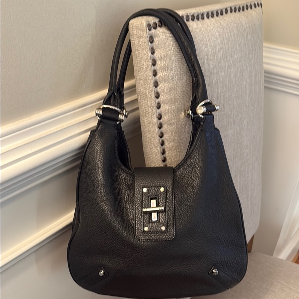 Banana Republic Black Pebbled Leather Handbag